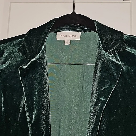 Pink Rose x Dry Goods Evergreen Velour Long Sleeves Cardigan Jacket XS NWT - Picture 13 of 16